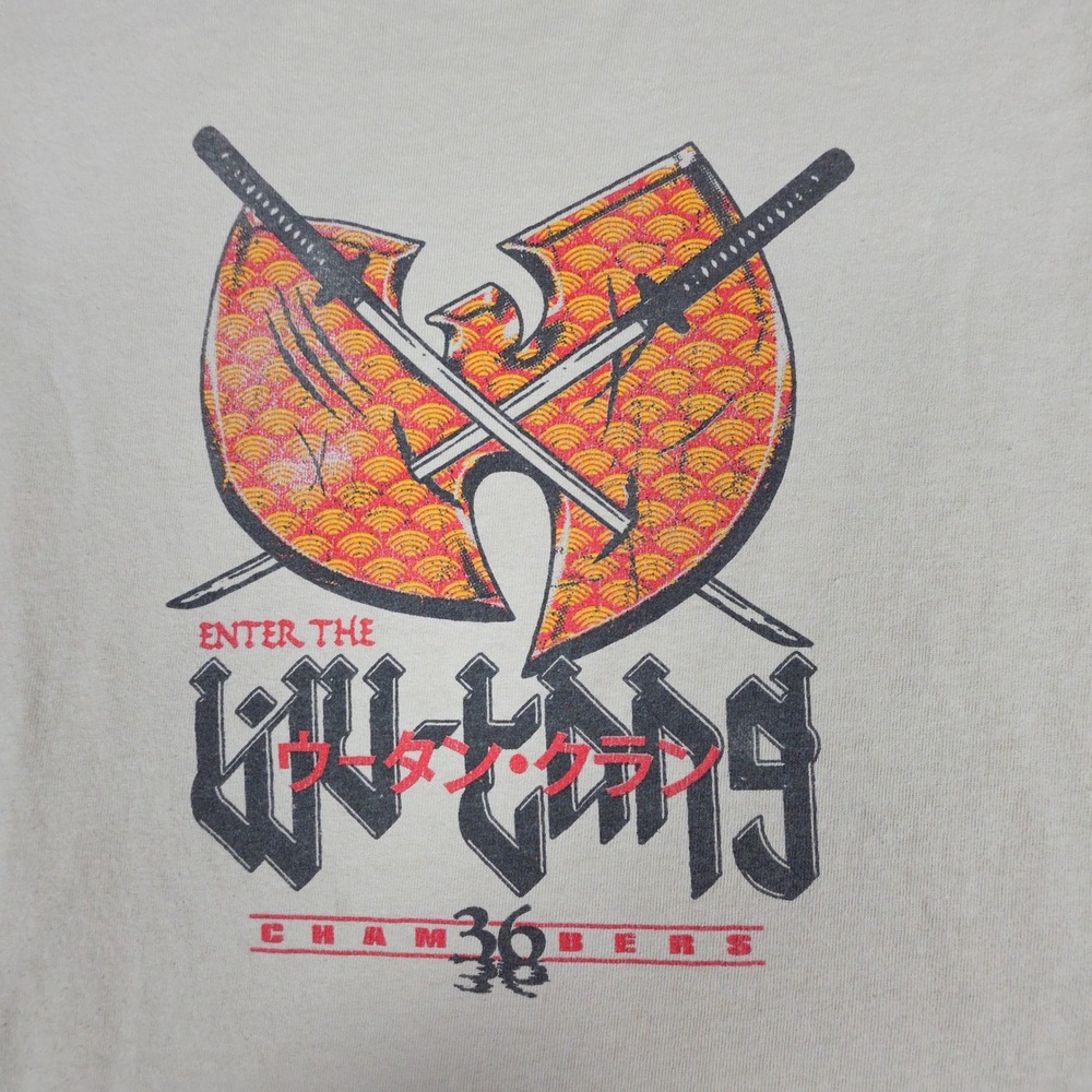 Wu-Tang Clan Graphic T-Shirt Kids YXL Beige Cotton Enter The Wu-Tang 36 Chambers
